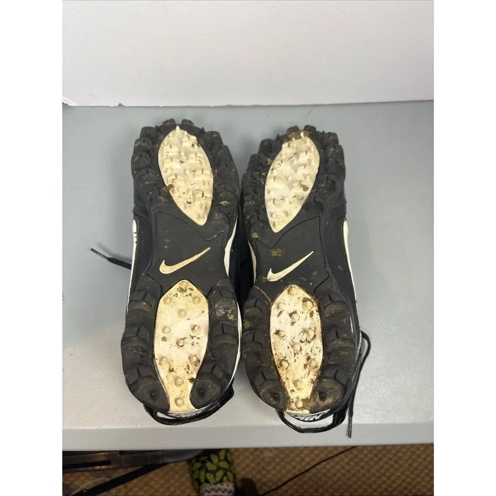 Nike Land Shark Football Cleats Mens 12‎ Black White Good Low Top 316358-011